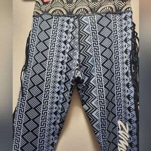 Zumba Fitness Black and Blue Patterned Pants